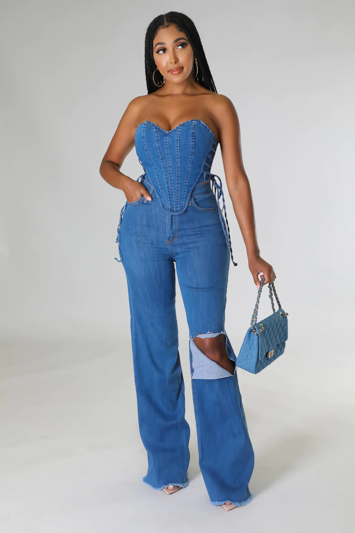 Denim Corset Top