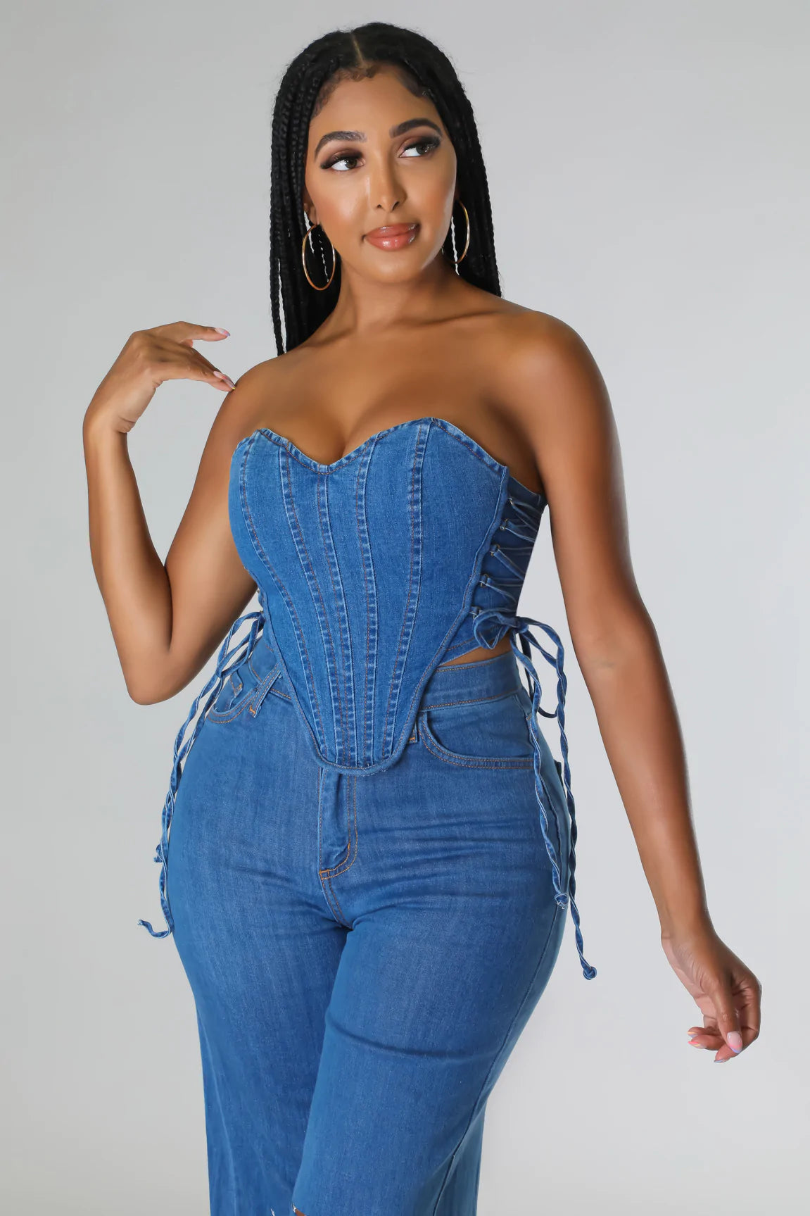 Denim Corset Top