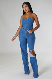 Denim Corset Top