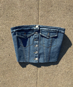 Isabella Denim Crop Top